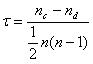 Kendall rank correlation